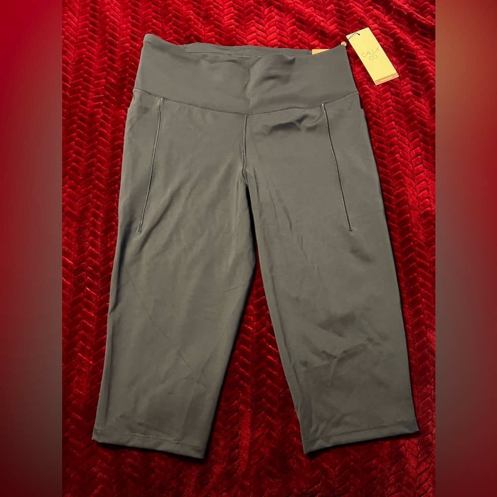 🆕NWT CALIA Power-move Gray Performance High-Rise Knee Crop Leggings